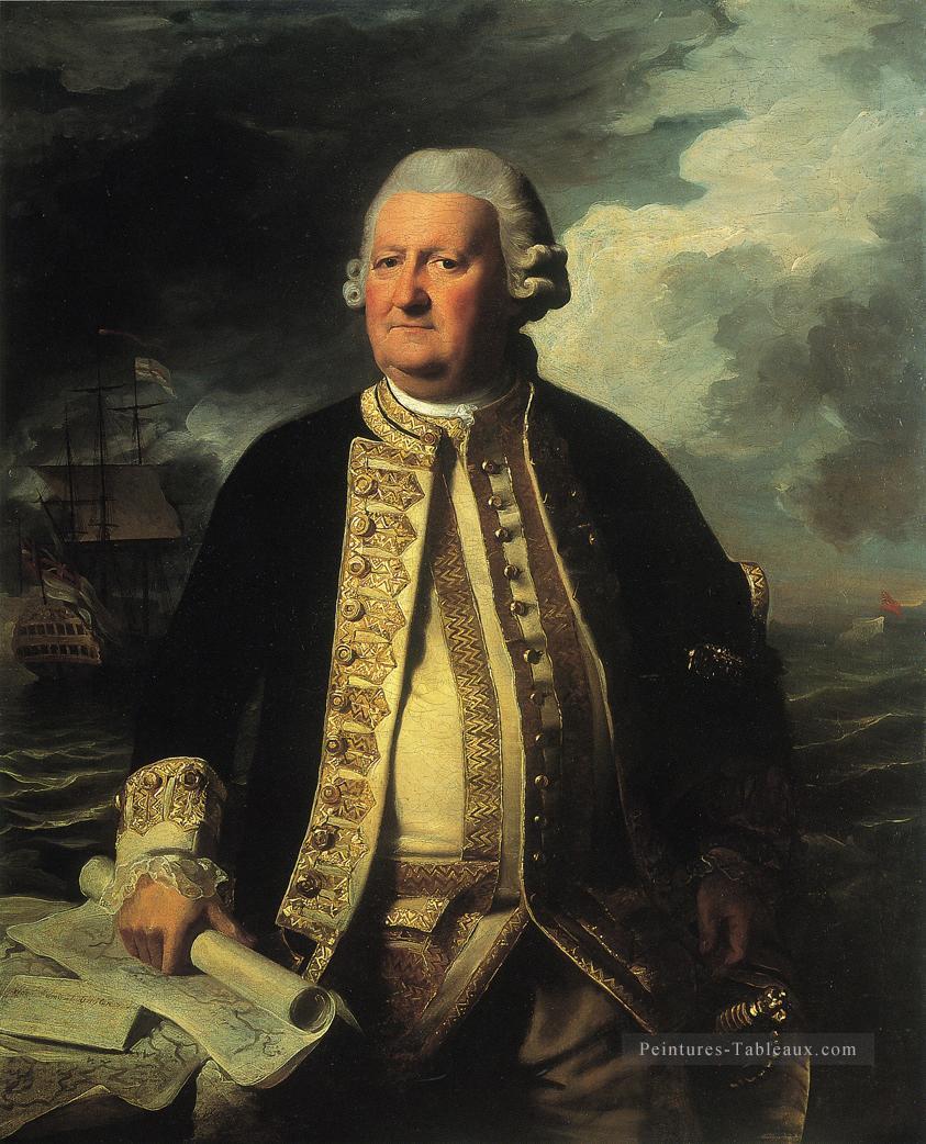 Clark Gayton Amiral de la Nouvelle Angleterre Angleterre Portraiture John Singleton Copley Peintures à l'huile